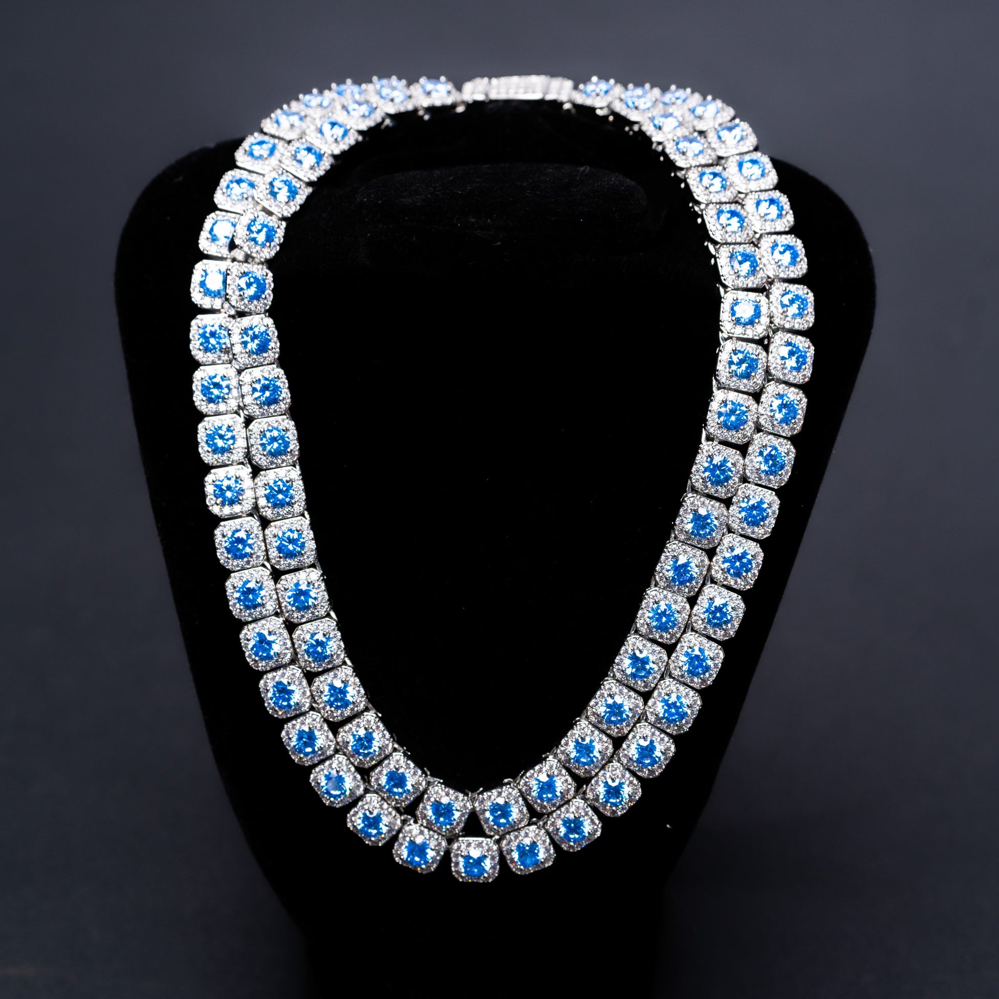 Blue Cushion Cut Necklace + Bracelet | Bundle